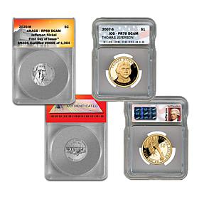 2020 RP69 FDOI LE Jefferson Nickel & 2007 PR70 ICG Jefferson Dollar