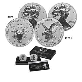 2021 Reverse Proof Type 1 and 2 Silver Eagle Designer Edition