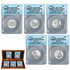 2024-S PR70 DCAM ANACS FDOI LE 286 American Women 5-Quarter Proof Set