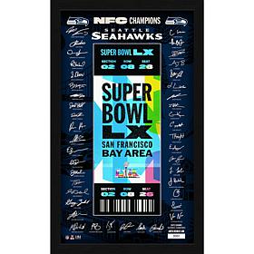 2025-26 NFL NFC Champions Commemorative Ticket Display