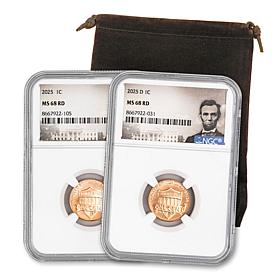 2025 MS68 NGC Mint Lincoln Cents - Set of 2