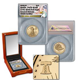 2026 PR70 ANACS Advance Release 1/4 oz. Gold $10 Gold Eagle Coin