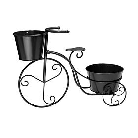 21.5"L Metal Black Bicycle Planter Stand