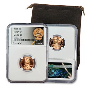 22023 MS66 NGC Lincoln Error Cent with Extra V on Obverse