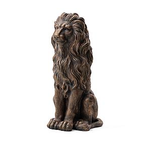 27.75"H Oversized MGO Bronze Sitting Lion Garden Statue