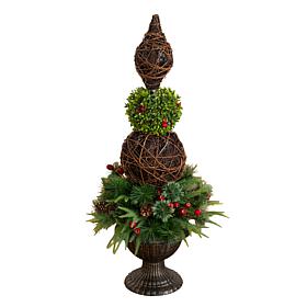 3-ft Boxwood Ornament Christmas Tree by Nearly Natural
