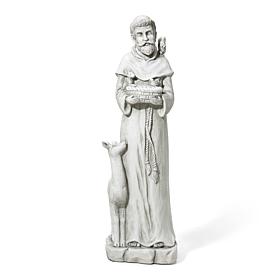 36.25"H MGO St. Francis Garden Statue Feeds Animals