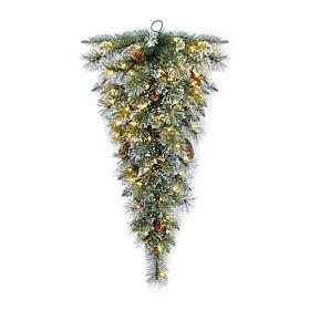 3ft Pre-Lit Frosted Greenery Pinecones Teardrop