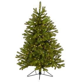 4' Cambridge Spruce Flat Back Artificial Christmas Tree with 100 Wa...
