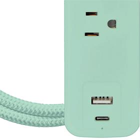 5-Foot Extendable Power Cord with Dual USB + Surge Protector