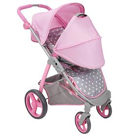 509 Crew Cotton Candy Pink Doll Travel System - Grey & Pink Polka Dot