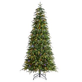 7.5ft Pre-Lit Green Slim Fir Christmas Tree with Remote
