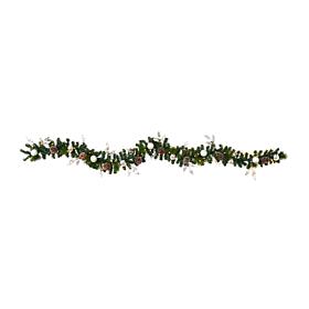 9 ft. Ornament and Pinecone Artificial Christmas Garland with 50 Cl...