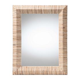 Adino Bohemian Accent Mirror with Grasscloth Frame