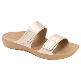 Aetrex Kaia Leather Strap EVA Slide Sandal