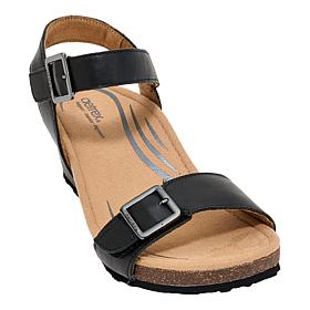 Aetrex Naomi Leather Wedge Casual Sandal