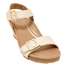 Aetrex Naomi Leather Wedge Casual Sandal