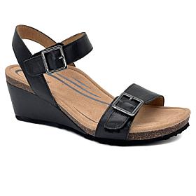 Aetrex Naomi Leather Wedge Casual Sandal