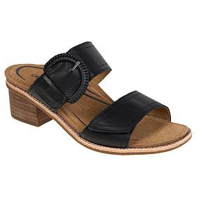 Aetrex® Tatiana Adjustable Leather Block Heel Sandal