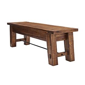Alaterre Furniture Durango 60" Entryway Bench with Metal Accent Bar