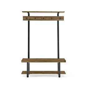 Alaterre Furniture Pomona 48" Entryway Tree with Bench and Shelves