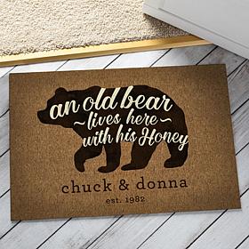An Old Bear And His Honey Personalized Doormat