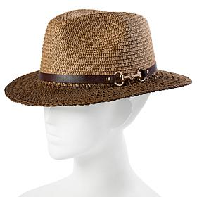 Anne Klein Uptown Chic Woven Fedora