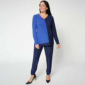 Antthony 2-piece Asymmetric Colorblock Top and Pant Set