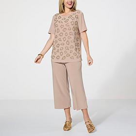 Antthony 2-piece Embellished Top and Cropped Pant Set
