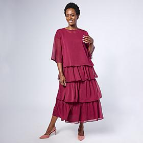 Antthony Overlay Tiered Maxi Dress