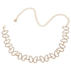 Antthony Pavé Rhinestone Butterfly Chain-Link Belt