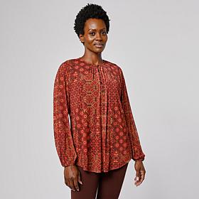 Antthony Printed Mesh Blouse