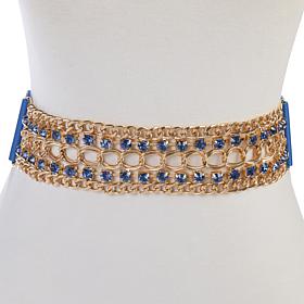 Antthony Rhinestone Embellishment Chain Stretch Belt