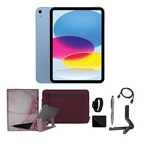 Apple iPad 11" 11th Gen Blue 256GB Wi-Fi Bundle w/Case & Voucher