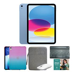 Apple iPad 11" Blue 512GB Tablet with Ombre Case & Keyboard