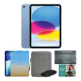 Apple iPad 11" Blue 512GB Tablet with Ombre Case & Keyboard
