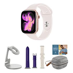 Apple Watch Series 11 Rose Gold 42mm with 2 Bands & Accessories S/M