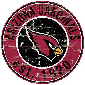 Arizona Cardinals Round Distressed Sign