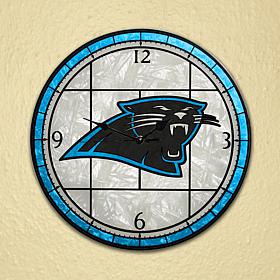 Art Glass Wall Clock - Carolina Panthers