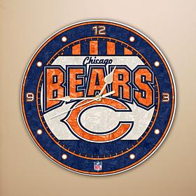 Art Glass Wall Clock - Chicago Bears