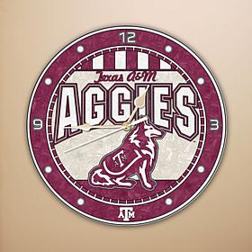Art Glass Wall Clock - Texas A&M