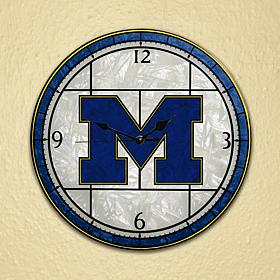 Art Glass Wall Clock - University of Michigan