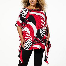 "As Is" Allison Brown NY Side Ruffle Printed Top 