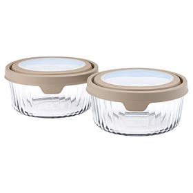 "As Is" Anchor Hocking 4-piece Sculpted Glass Food Storage Set