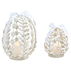 "As Is" august & leo Acrylic Jewel Egg with Flameless Candle 2-pack