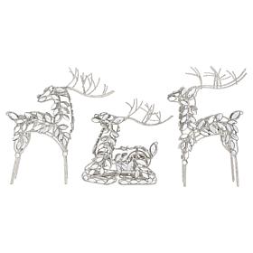 "As Is" august & leo Jeweled Reindeer Décor 3-piece Set with Gift B...