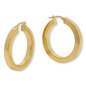 "As Is" Bellezza Bronze Textured Rigato 1-1/4" Hoop Earrings