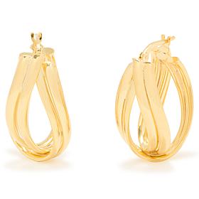 "As Is" Bellezza Bronze Twisted 2-Row Oval Hoop Earrings
