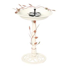"As Is" Belmont Gardens Spetta Solar Metal Bird Bath Fountain