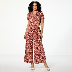 "As Is" C Wonder Button-Down Wide-Leg Jumpsuit